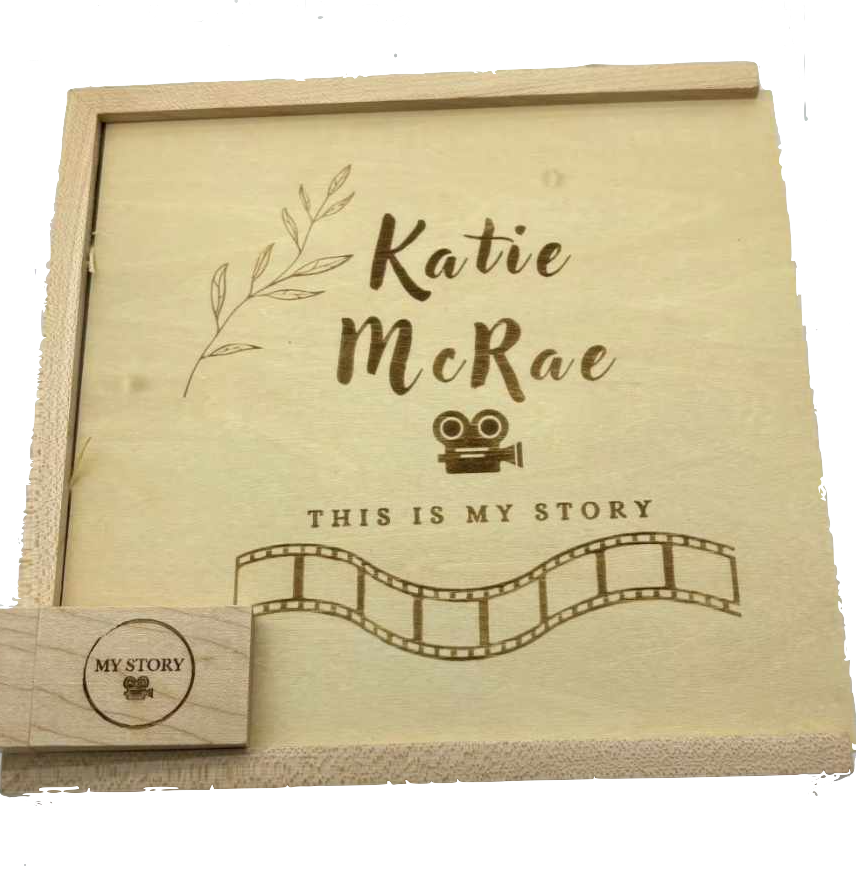 Large Wooden Keepsake box USB and DVD