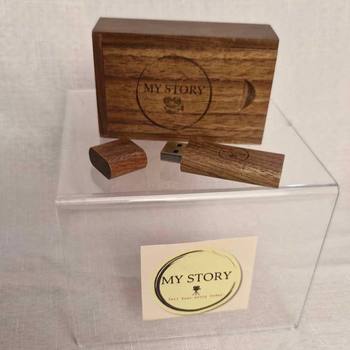 Mini Wooden Keepsake box and USB