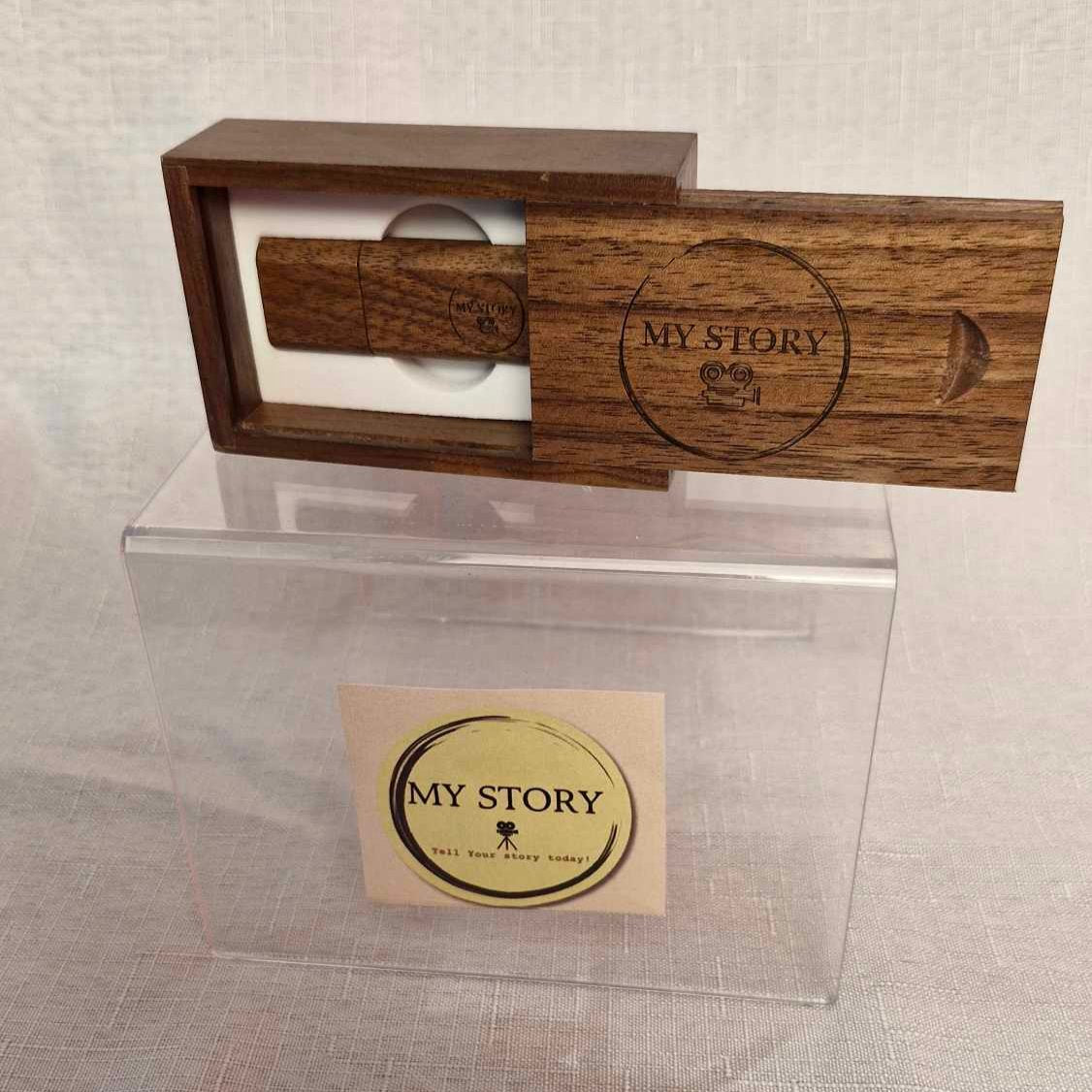 Mini Wooden Keepsake box and USB