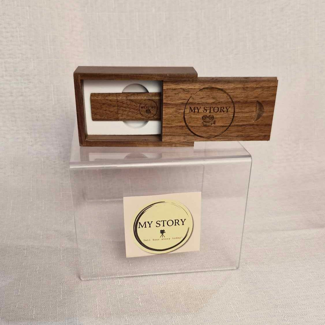 Mini Wooden Keepsake box and USB