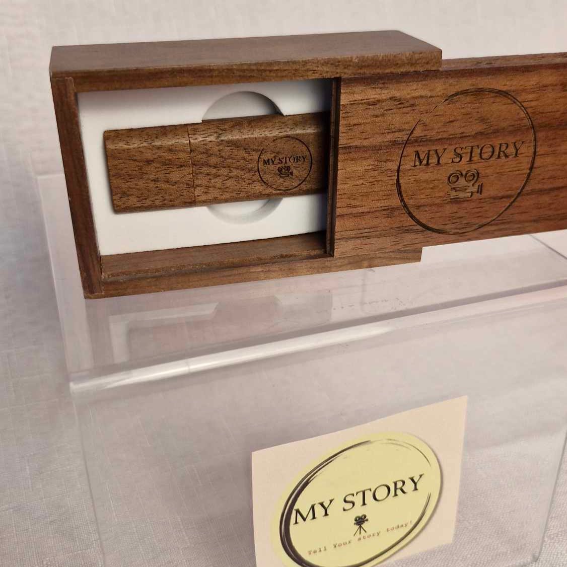 Mini Wooden Keepsake box and USB