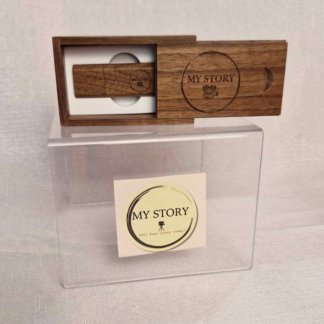Mini Wooden Keepsake box and USB